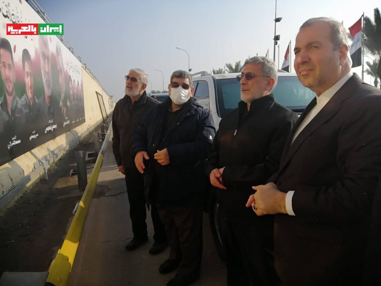 صورة.. قائد فيلق القدس اسماعيل قاآني في موقع حادثة مطار بغداد