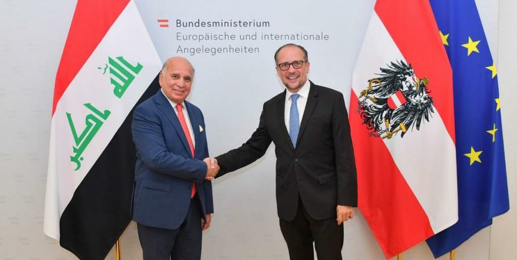 وزير الخارجية النمساوي يعلن من بغداد إعادة فتح سفارة بلاده في العراق