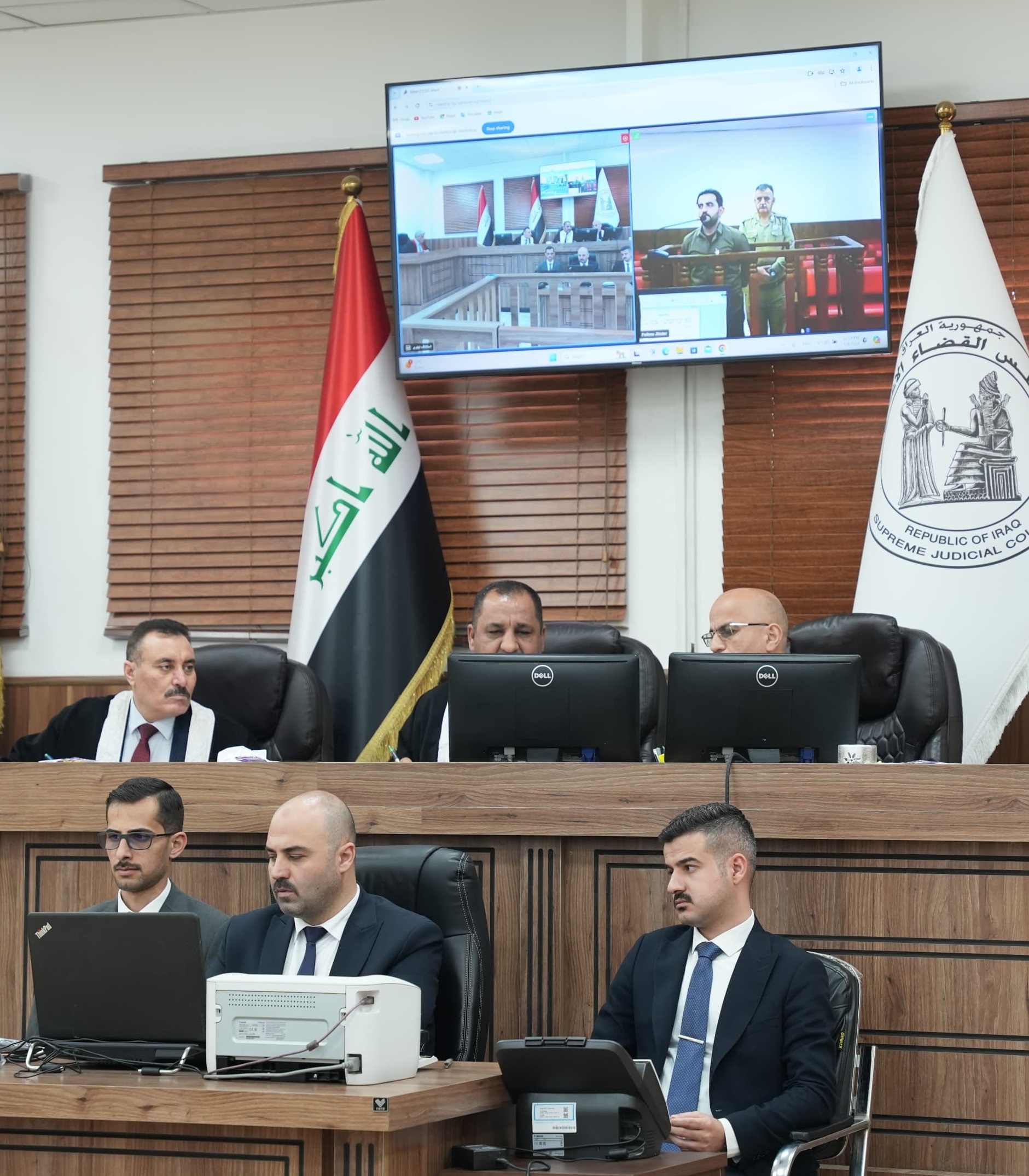 الأولى بتاريخ القضاء العراقي.. جنايات نينوى تجري محاكمة عبر برنامج الفيديو كونفرس