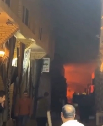 اندلاع حريق بسوق قيصري في قلعة أربيل
