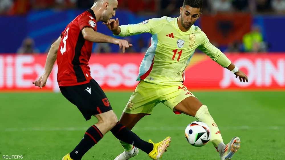 إسبانيا تحصد العلامة الكاملة بفوزها على ألبانيا بأمم أوروبا